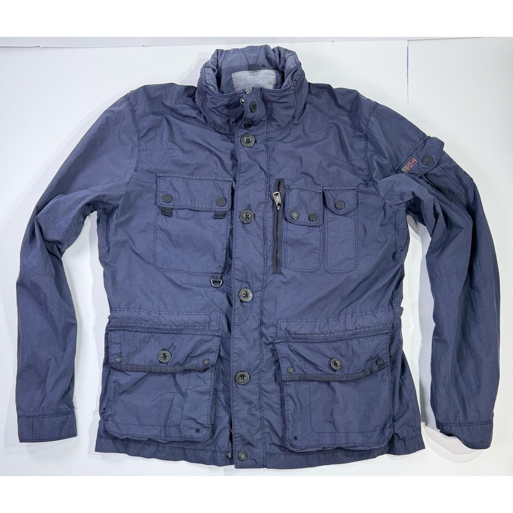 Napapijri Geographic Blue Field Jacket Men's Medium Utility Military Style